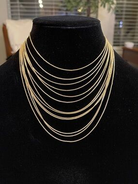 Gold Multi-Layer Women's Necklace - Elegant Layered Chain